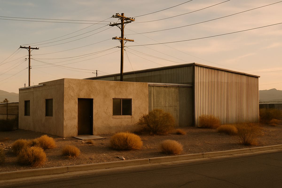 Older single-tenant industrial building in the Las Vegas valley