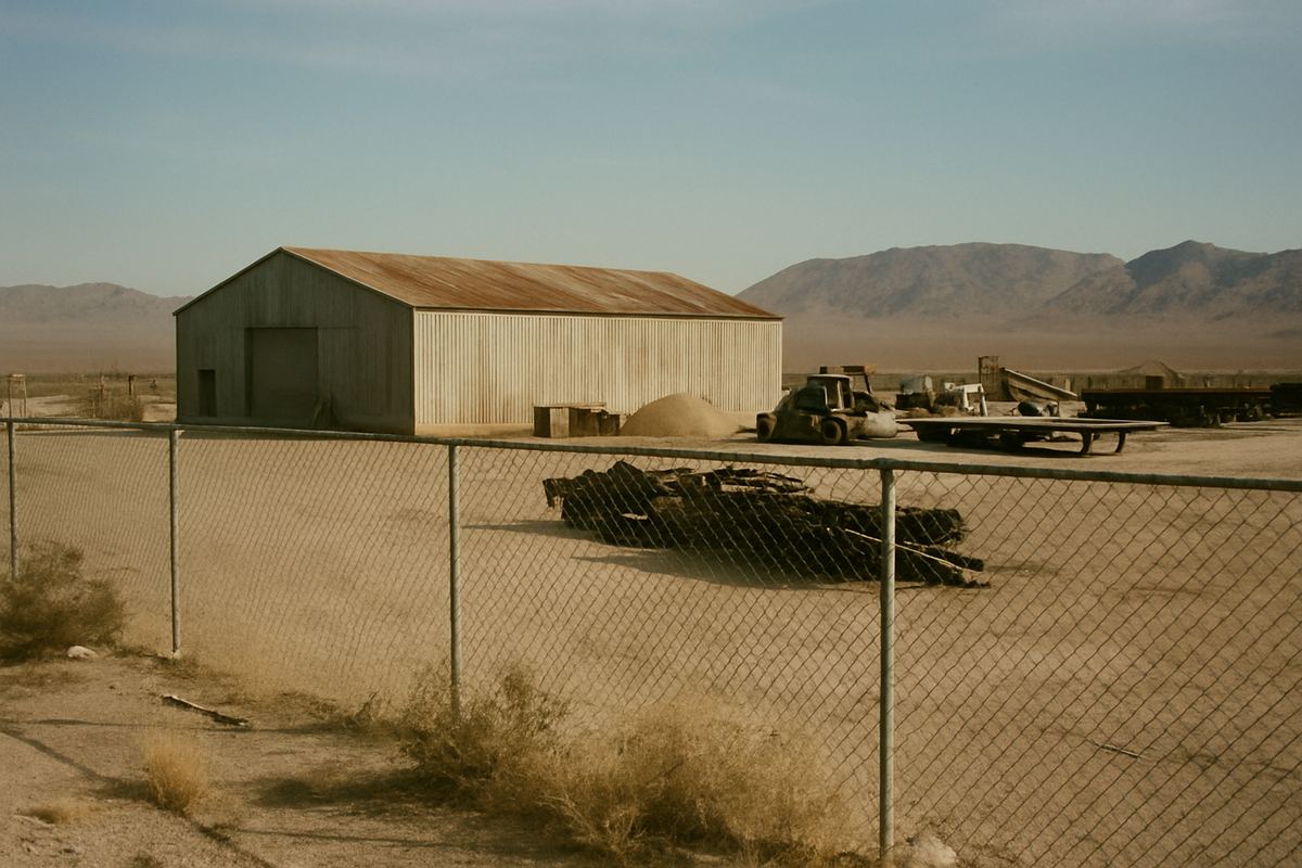 Metal industrial building with large gravel yard on the I-15 north corridor