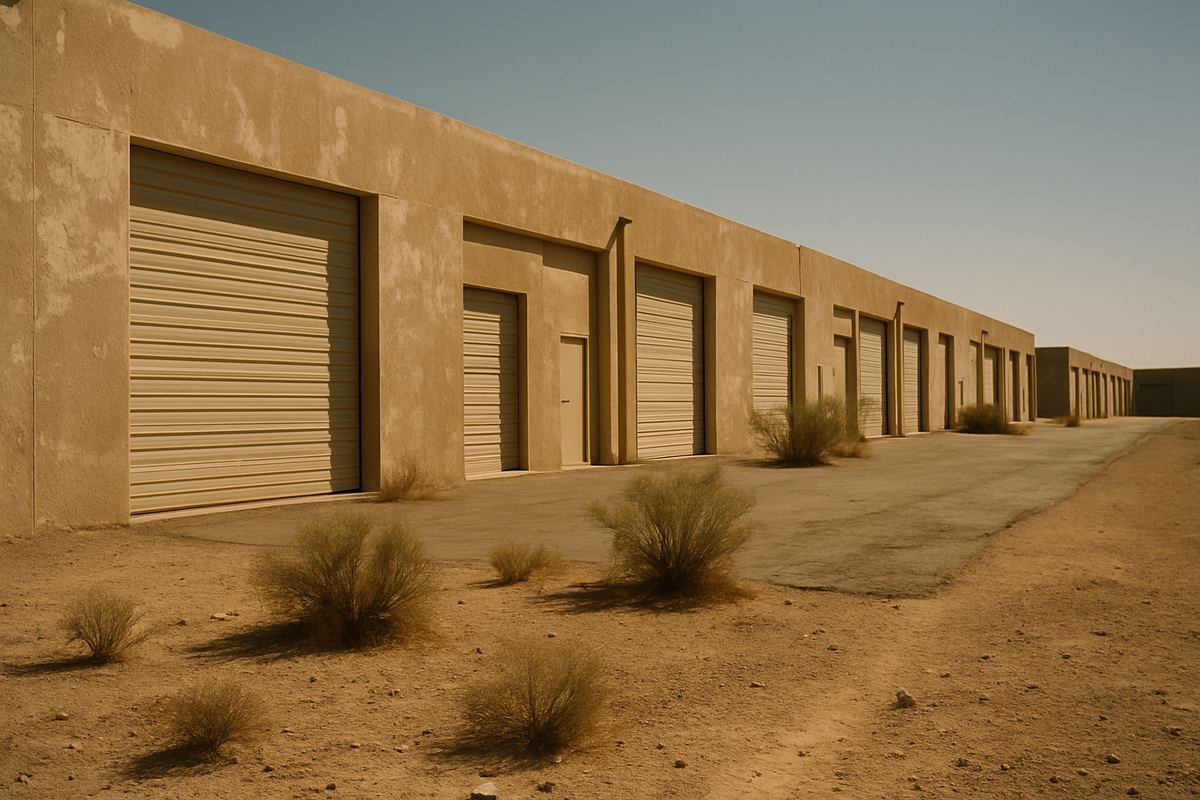 Older flex industrial park with roll-up doors north of Las Vegas